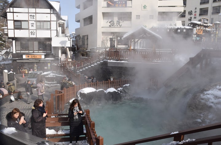 草津温泉の湯畑周辺（2018年撮影）