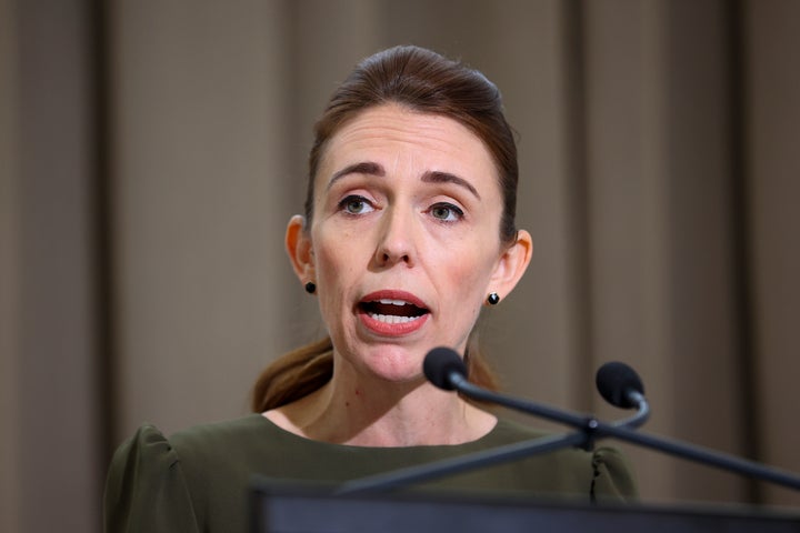New Zealand Prime Minister Jacinda Ardern speaks to media during a media lock-up ahead of the release of the Royal Commission of Inquiry in relation to the Terrorist Attack on Christchurch Mosques at Parliament on December 08, 2020 in Wellington, New Zealand.