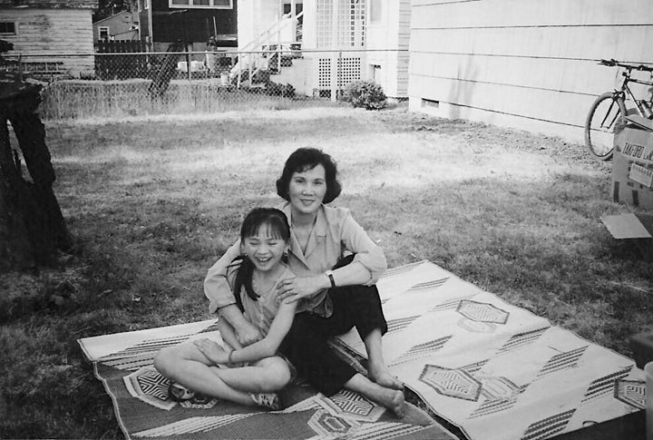 The writer, 13, and her mother have a summer barbecue in the writer's aunt's backyard.