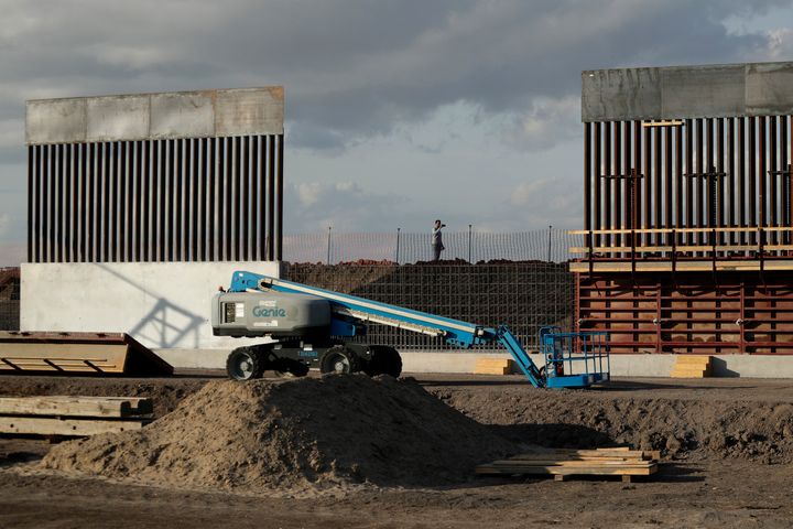 A border wall construction site is seen in Donna, Texas. The wall's cost has significantly ballooned since its plans were ann