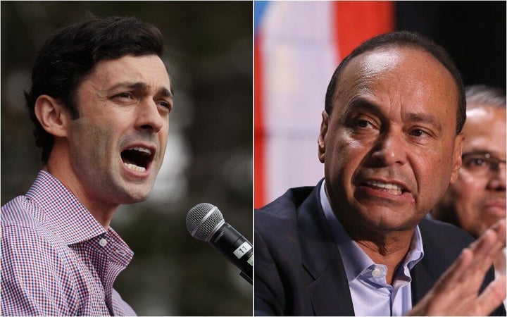 Former Rep. Luis Gutiérrez (D), right, temporarily withdrew his support from Georgia Democrat Jon Ossoff, pending assurances about Puerto Rican self-determination.