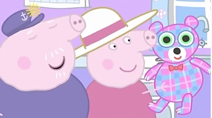 Peppa Pig gifts his grandparents a teddy called Eddy, in the season 4, episode 6 Christmas special.
