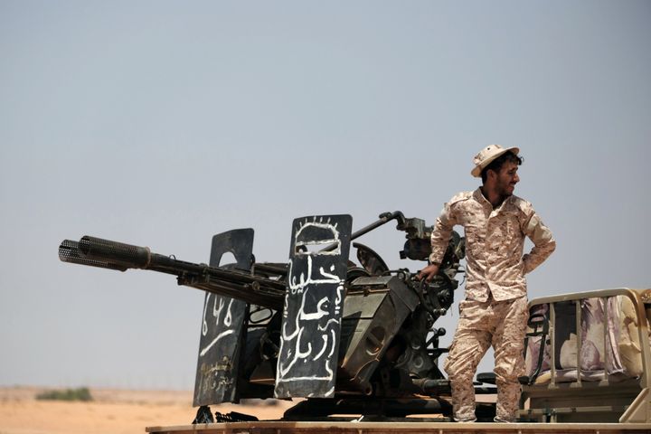 A fighter with UAE-backed forces in Libya, pictured earlier this year.