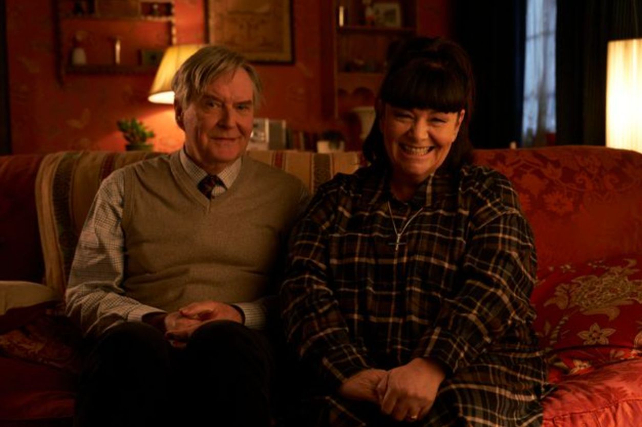 James Fleet, who plays Hugo Horton with Dawn French on the set of The Vicar of Dibley in Lockdown.