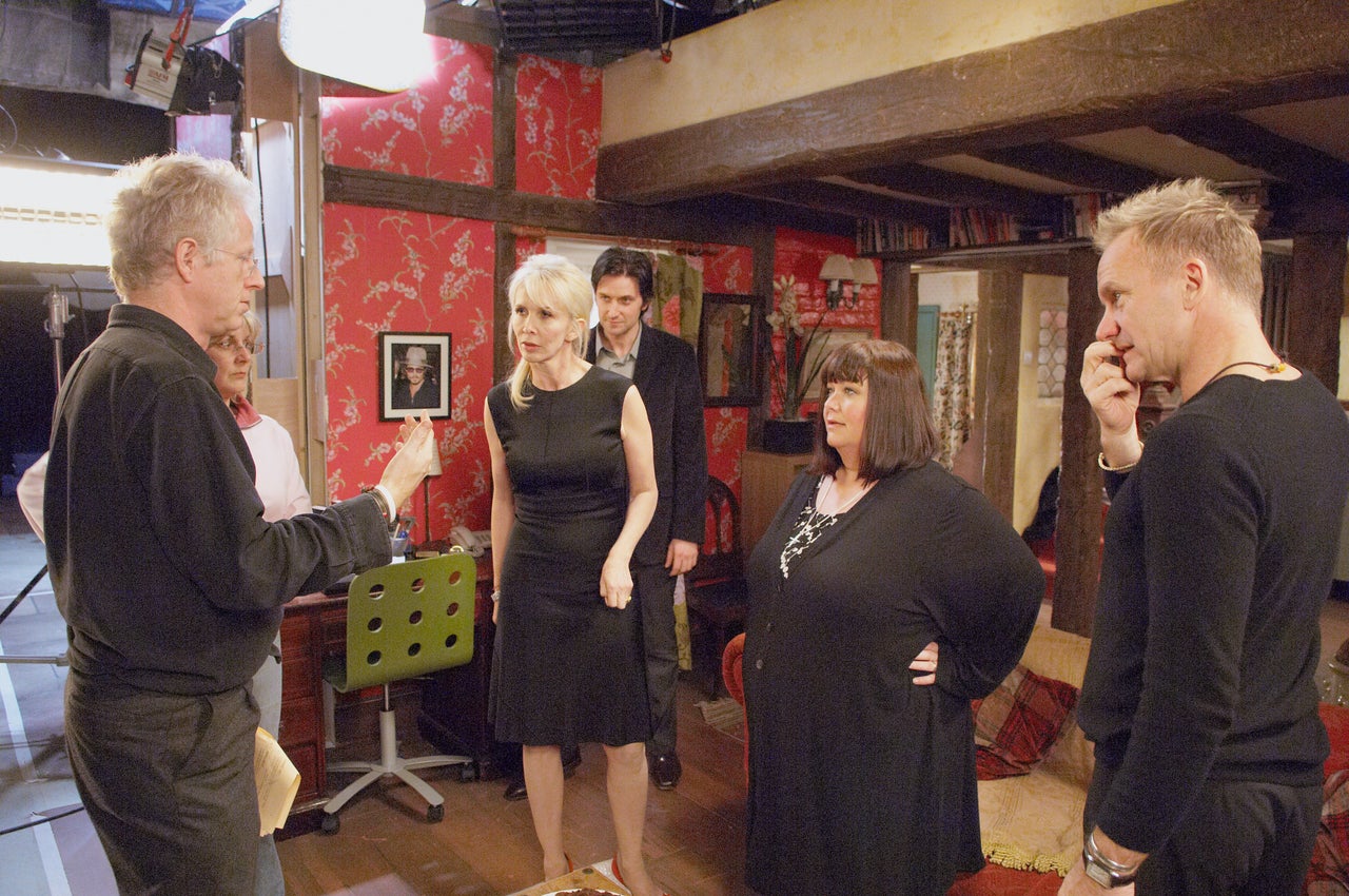 The cast of The Vicar of Dibley on the set of Comic Relief's, Red Nose Day 2007 special episode.