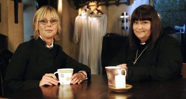 Emma and Dawn appearing in The Vicar of Dibley. BBC