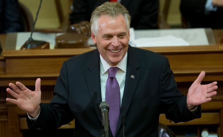 Former Virginia Gov. Terry McAuliffe addressing a joint session of the state's legislature in Richmond in 2018. He announced Wednesday that he's running for governor of the state once again. 