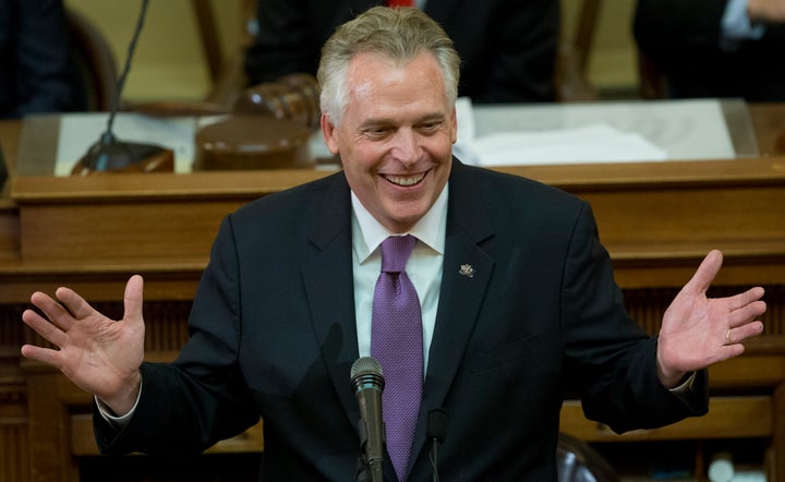 Former Virginia Gov. Terry McAuliffe addressing a joint session of the state's legislature in Richmond in 2018. He announced