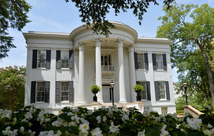 Mississippi Governor Tate Reeves is reportedly hosting several holiday parties at his Jackson mansion, pictured, despite