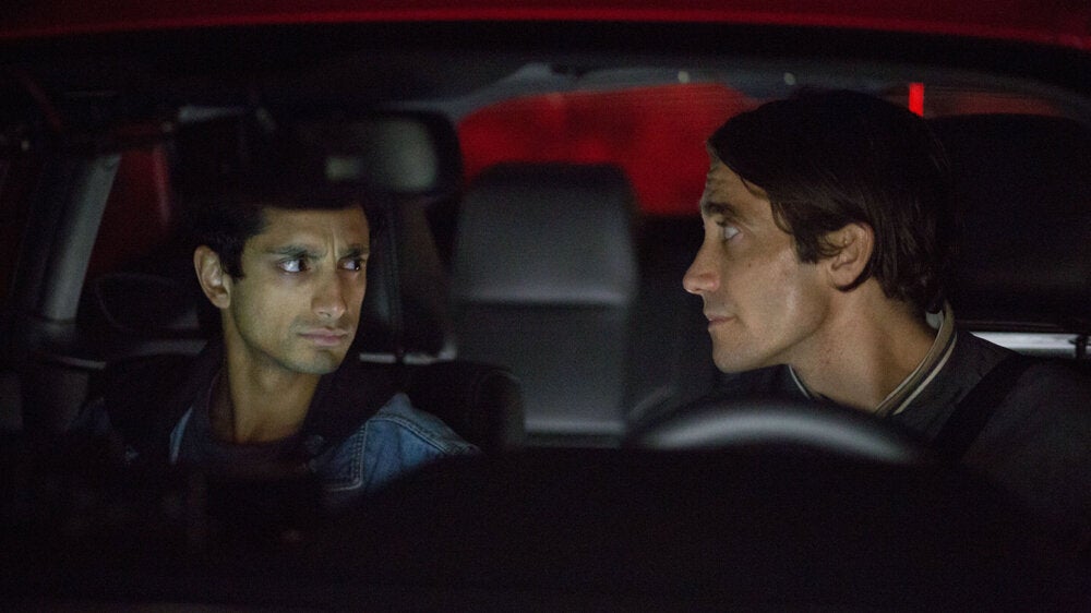 Ahmed and Jake Gyllenhaal in "Nightcrawler."