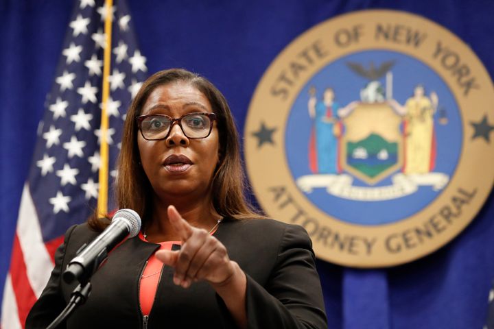 The landmark antitrust lawsuits, announced by the Federal Trade Commission and New York Attorney General Letitia James, above, mark the second major government offensive this year against seemingly untouchable tech behemoths.