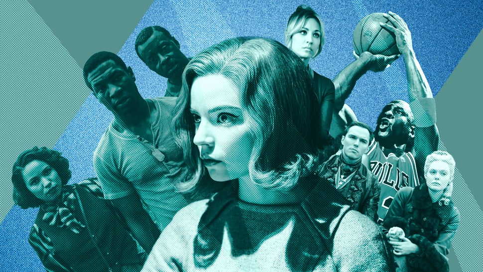 From left: "Lovecraft Country," "The Queen's Gambit," "The Flight Attendant," "The Great" and "The Last Dance."