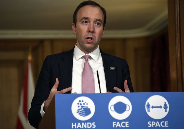 Health secretary Matt Hancock during a media briefing on coronavirus