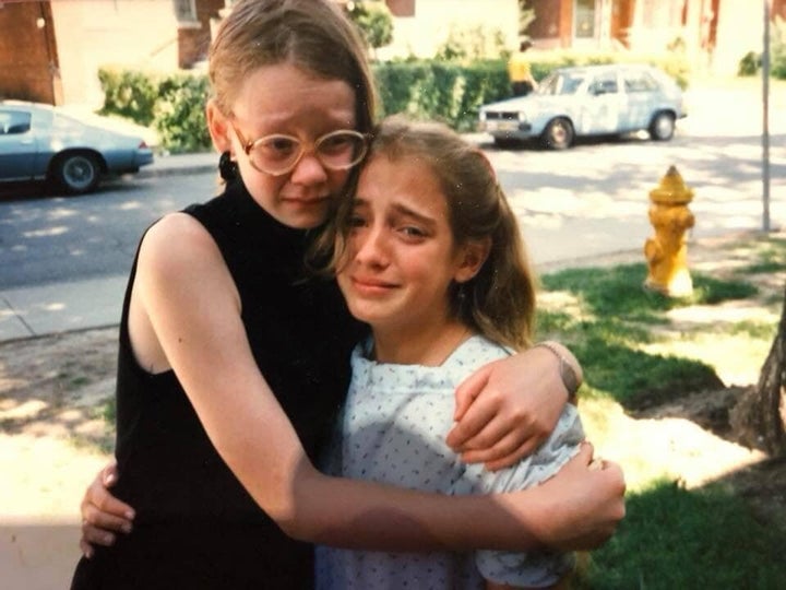 The writer, right, when she was about 12 years old.