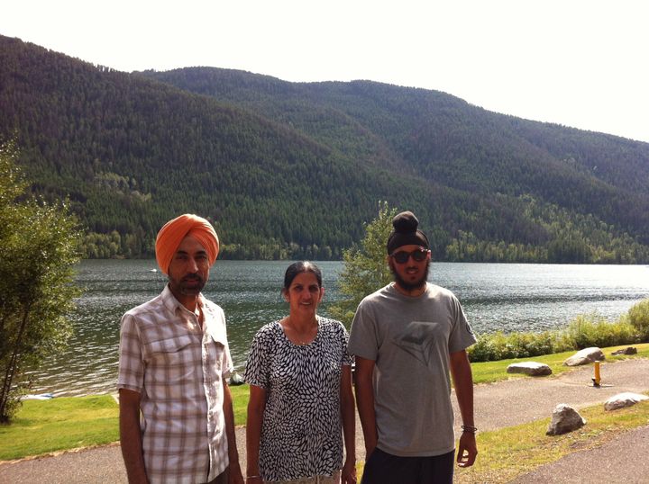 Peter Singh, right, with his parents Balvir and Harvinder on a walk at Paul Lake near Kamloops, B.C. in 2012. A few months later, Harvinder would be diagnosed with ALS.