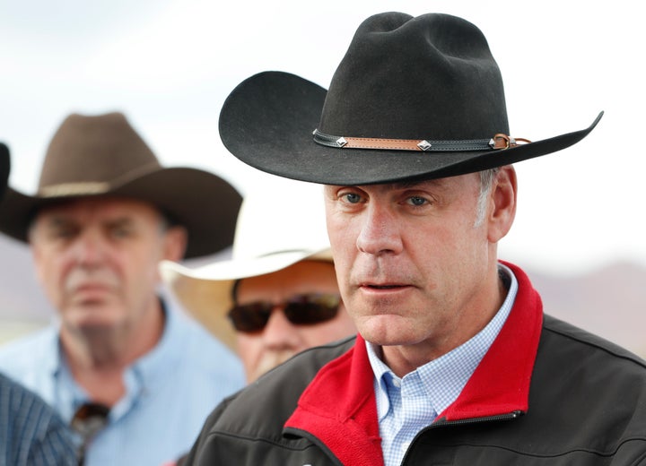 Then-Secretary of the Interior Ryan Zinke talks to reporters during his 2017 visit to Utah to tour Bears Ears National Monument and Grand Staircase-Escalante National Monument.