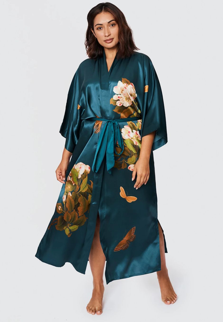 Old-to-new Womens Silk Traditional Japanese Kimono Robe/Bathrobe/Party Robe 