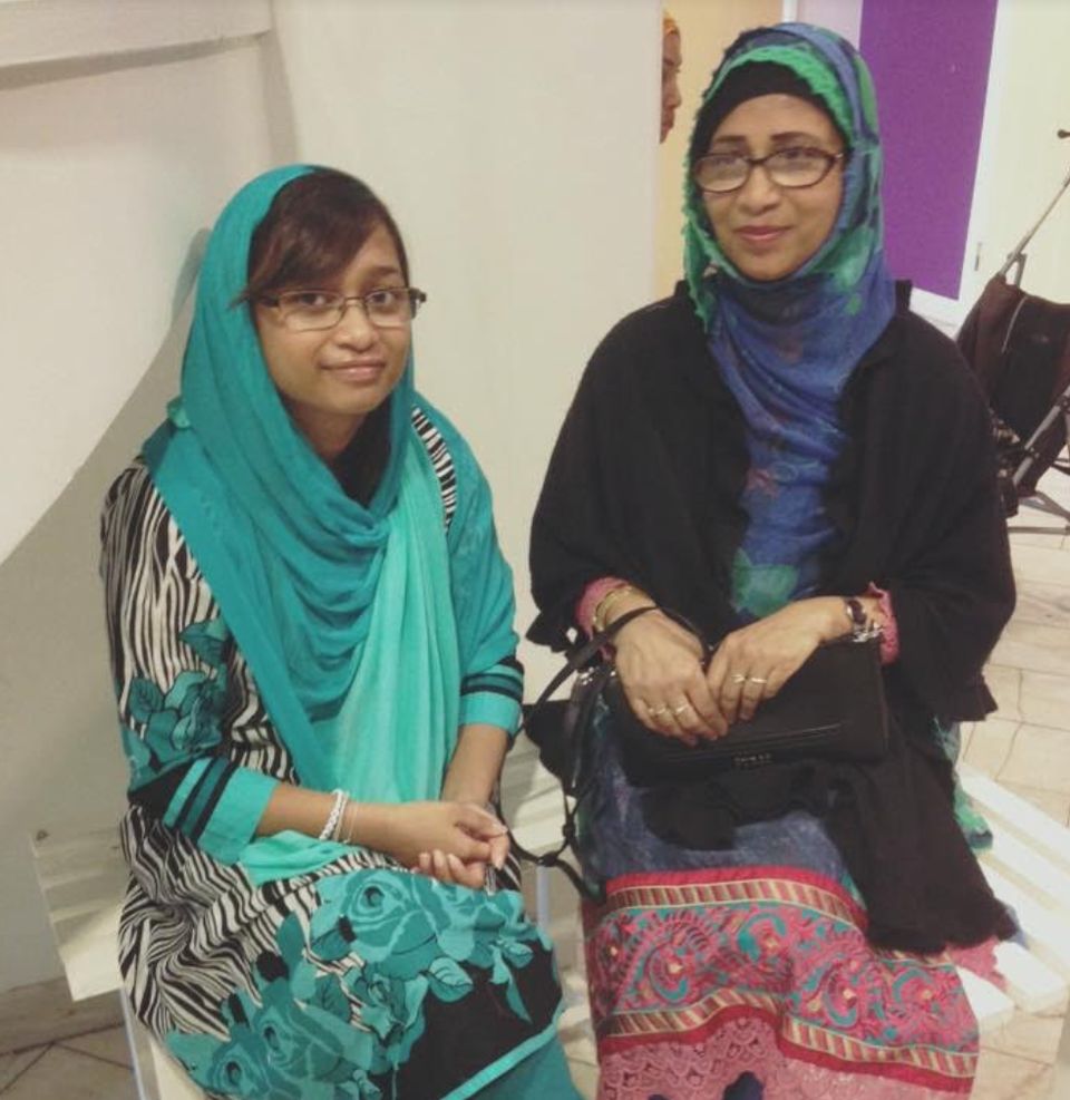 Anika Hussain, with her mum before going to the mosque on a happier Eid