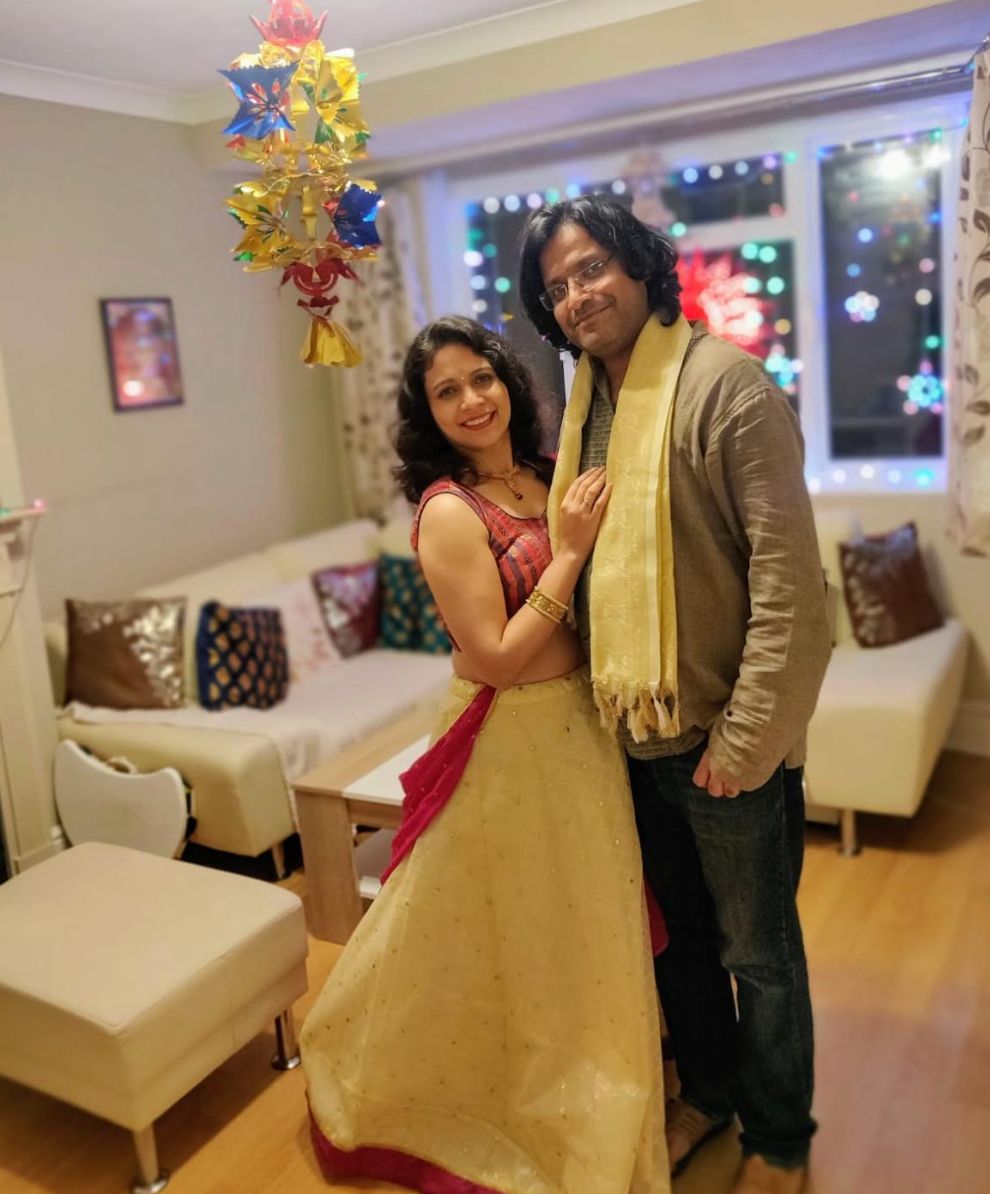 Shipra Jain Khanna and her husband Yash celebrating Diwali alone at home this year