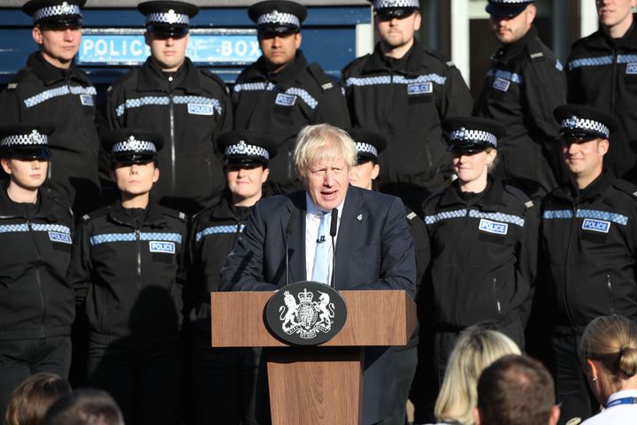 Boris Johnson speaking in West Yorkshire in September 2019. 