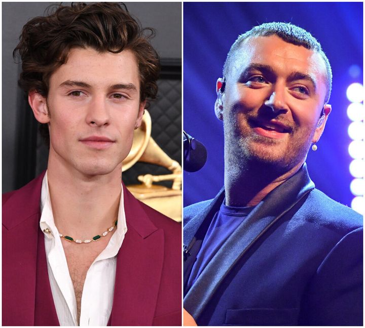 (L-R) Shawn Mendes and Sam Smith