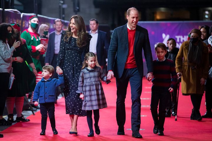 It was the first time the family of five has appeared together at a “red carpet” event.