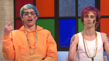 Timothée Chalamet, Pete Davidson Get Slapped On 'SNL' As Overly Confident White Rappers 2 5fd644fb240000d7189fa2e7