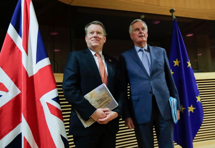UK chief negotiator Lord Frost (left) and his EU counterpart Michel Barnier (right)