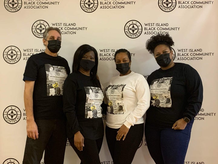 Members of the West Island Black Community Association (from left) Pierre Cote, Joan Lee, Kemba Mitchell and Shaina Thornhill. The Montreal non-profit's Zoom call was hijacked by people yelling racial slurs on Dec. 11, 2020.