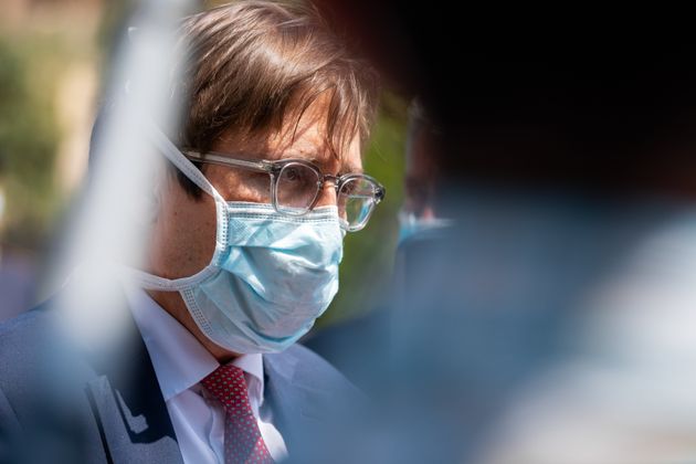 Pierpaolo Sileri with protective mask at the inauguration of the new Intensive Care Unit for patients with ...