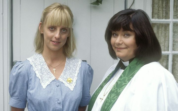 The Vicar Of Dibley's Alice Tinker (Emma Chambers) and Geraldine Granger (Dawn French)