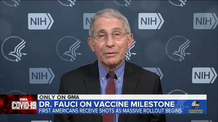 Dr. Anthony Fauci on Tuesday said he believes that President-elect Joe Biden and his team should be vaccinated for COVID-19 "as soon as we possibly can."