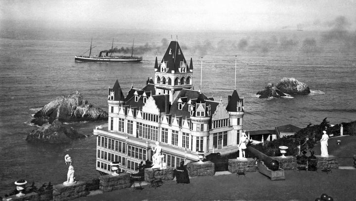 The Cliff House at the very western end of San Francisco as it sat perched overlooking the Pacific Ocean in the late 1890s. 