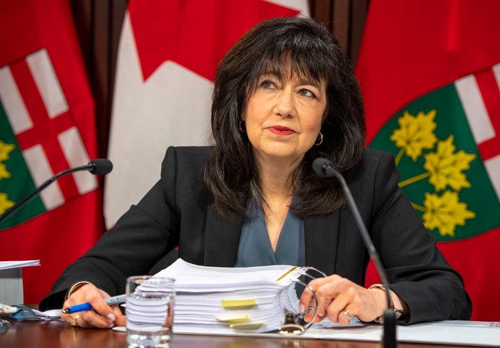 Auditor General of Ontario Bonnie Lysyk answers reporters' questions at the Ontario legislature in Toronto on Dec. 7, 2020.