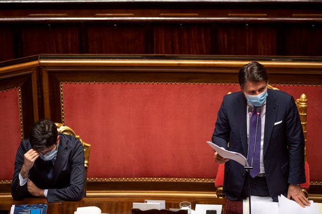 ROME, ITALY - NOVEMBER 02: Italian Prime Minister Giuseppe Conte and Italian Health Minister Roberto ...