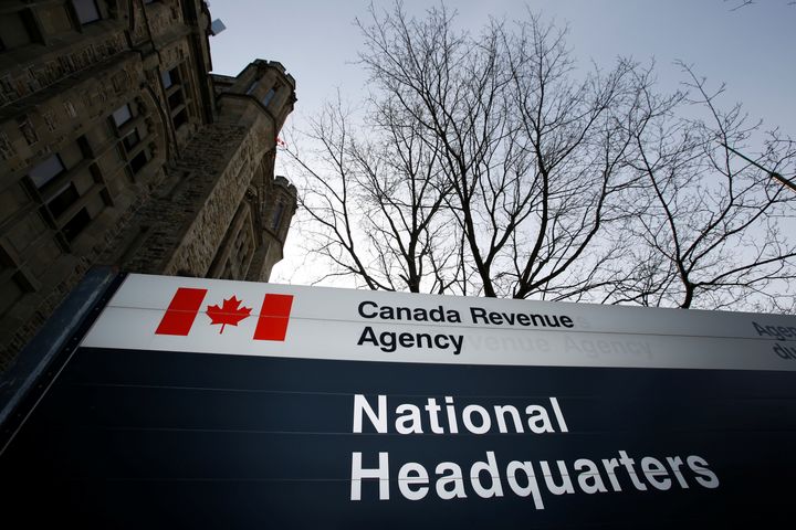 File photo of a sign outside the Canada Revenue Agency (CRA) national headquarters building in Ottawa on March 13, 2017. 