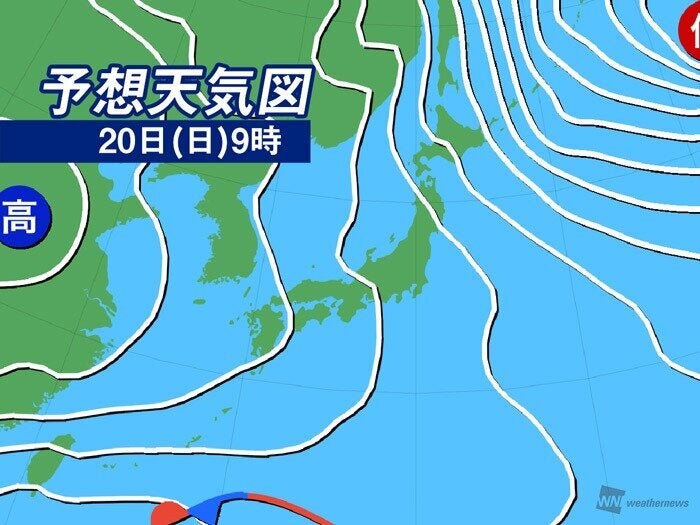 予想天気図 20日(日)9時