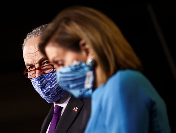 Senate Minority Leader Chuck Schumer (D-N.Y.) and House Speaker Nancy Pelosi (D-Calif.) met Tuesday with&nbsp;Senate Majority