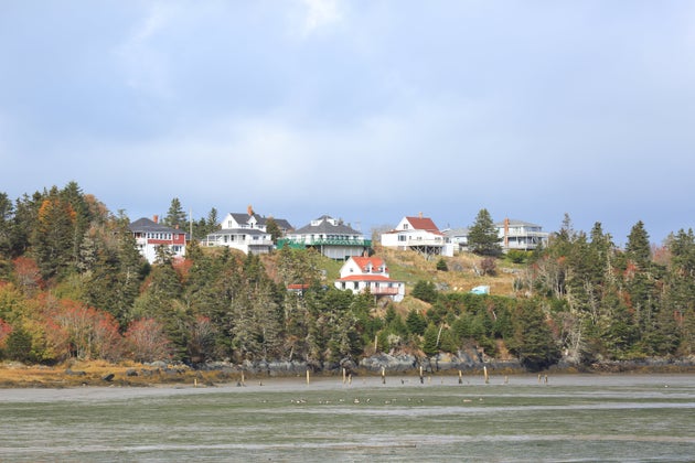 Houses overlooking False Harbour near Yarmouth, Nova Scotia. The region has seen the sharpest house price...