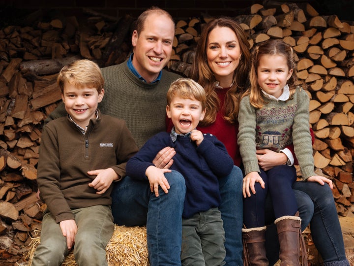 The Duke and Duchess of Cambridge's official 2020 Christmas card, featuring their three children: Prince George, Princess Charlotte and Prince Louis. 