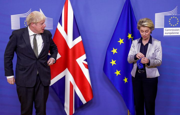 Boris Johnson and European Commission president Ursula von der Leyen during Brexit talks last week