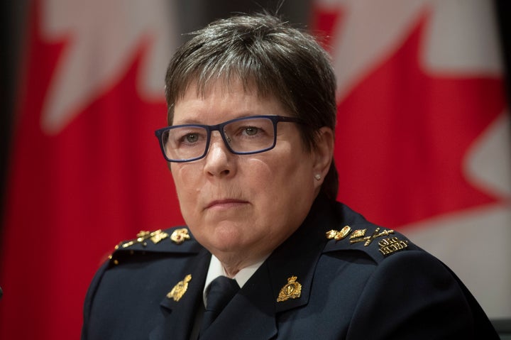 RCMP Commissioner Brenda Lucki is seen during a news conference in Ottawa on April 20, 2020. 