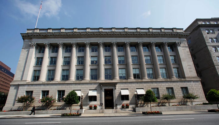 FILE - This Tuesday, Aug. 4, 2009, file photo shows the United States Chamber of Commerce building in Washington. Elite cyber spies have spent months secretly exploiting SolarWinds software to peer into computer networks, putting many of the company's highest-profile customers in national governments, including the U.S. Treasury and Commerce departments, and Fortune 500 companies on high alert. (AP Photo/Manuel Balce Ceneta, File)