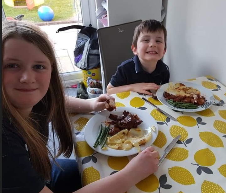 Esme and Samson Tapp enjoying French cuisine at home