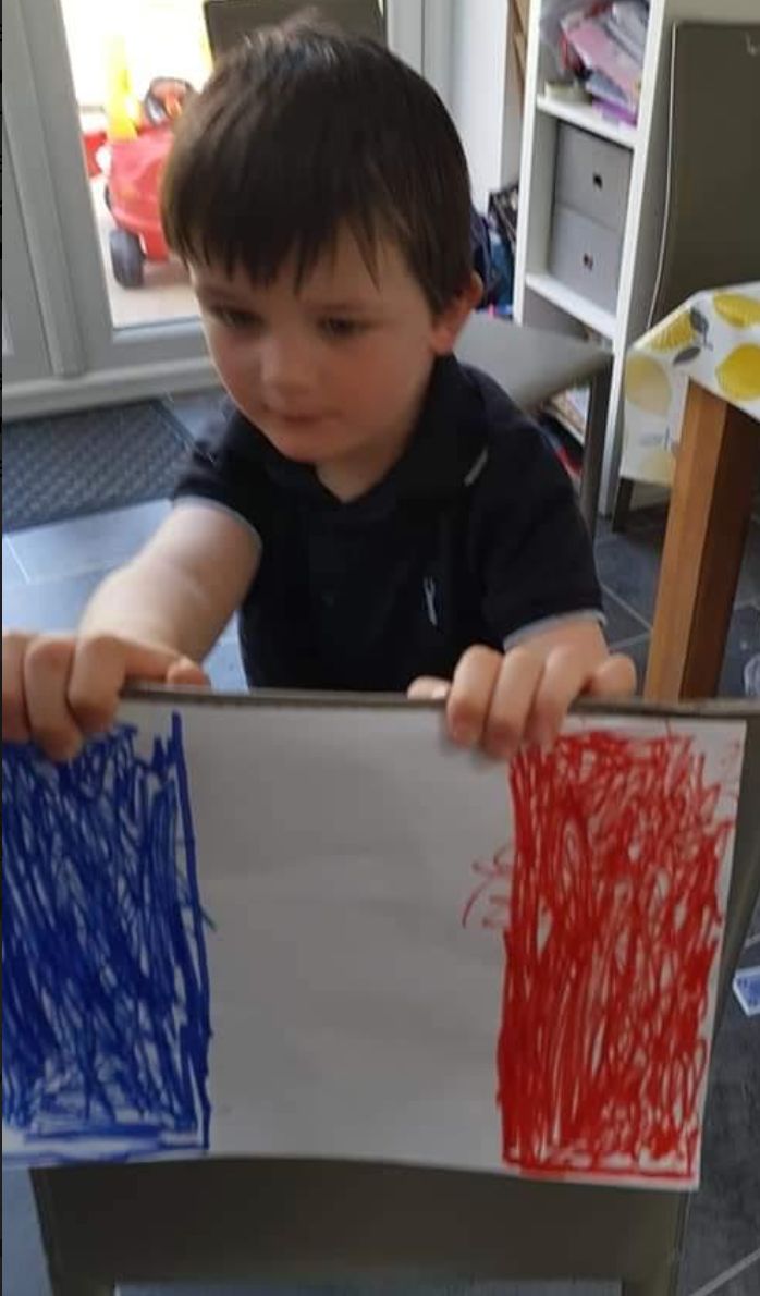 Samson Tapp, five, enjoys a virtual trip to France