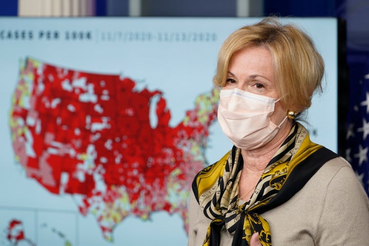 White House Coronavirus Response Coordinator Dr. Deborah Birx speaks during a news conference with the coronavirus task force