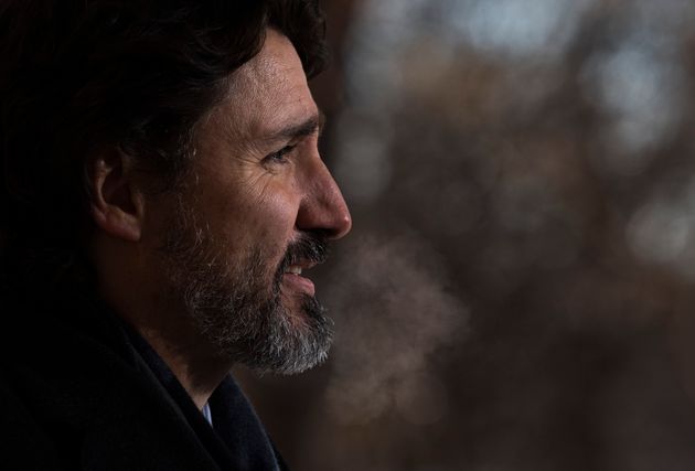 Prime Minister Justin Trudeau exhales during a response to a question in Ottawa on