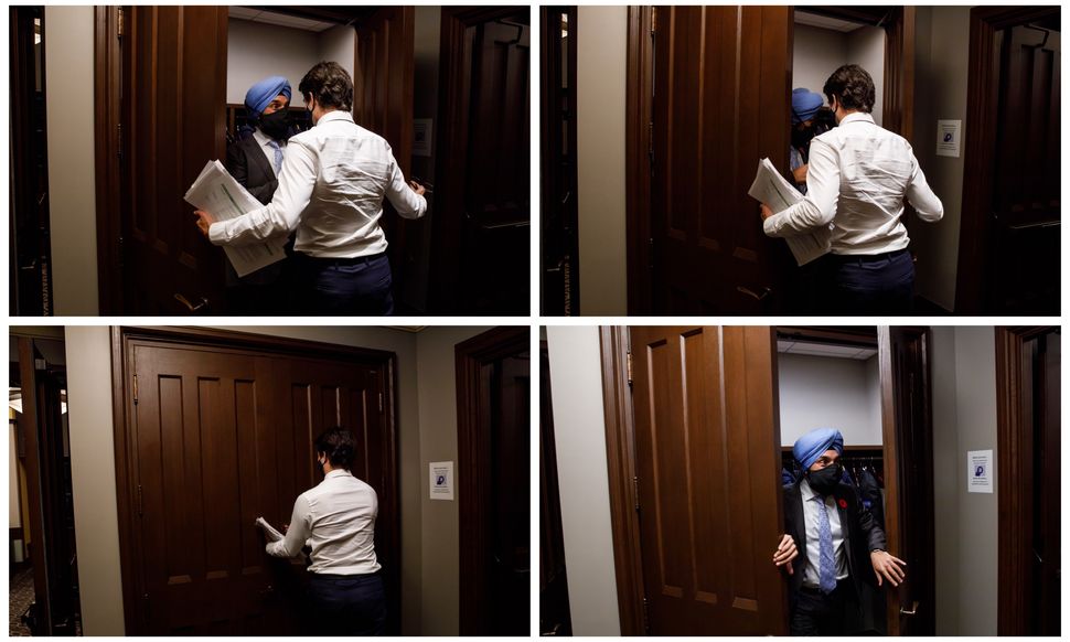 "Minister of Innovation, Science and Industry Navdeep Bains goes into his regeneration alcove. A Scotti cannot pass up the chance for a Star Trek reference," said Scotti, who took these pictures in Ottawa on Nov. 2, 2020.