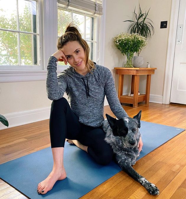 Adriene Mishler with her dog, Benji. 