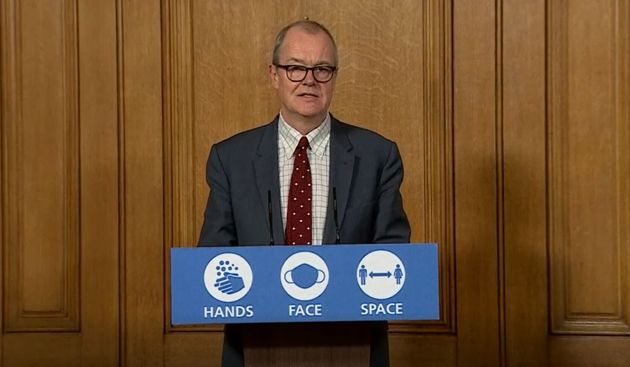 Screen grab of Chief scientific adviser Sir Patrick Vallance during a media briefing in Downing Street, London, on Covid-19.